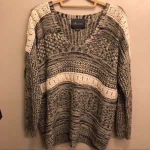 Paper Crane black & white sweater with lace detail